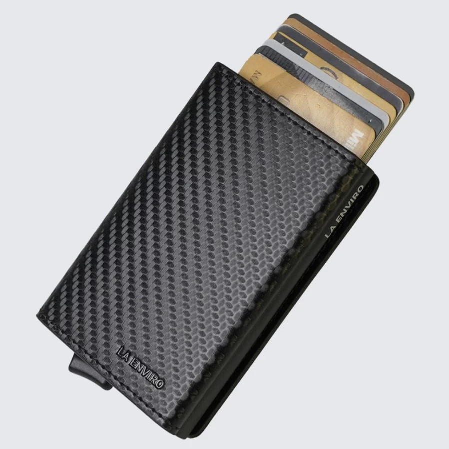 LA ENVIRO Leura 2.0 Unisex Carbon Fiber Wallet – Slim RFID Blocking Money Holder for Men & Women