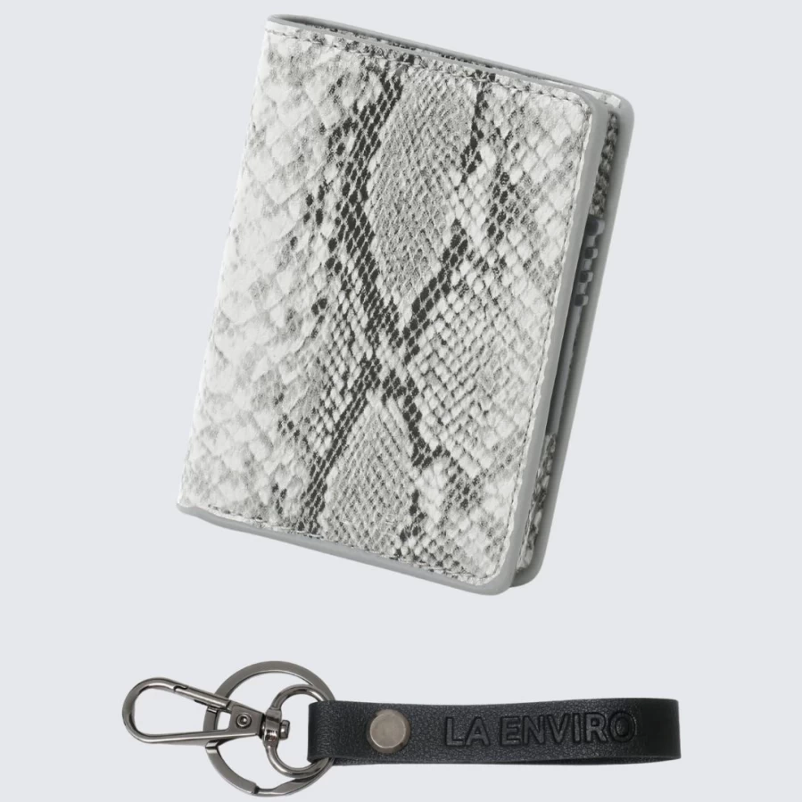 LA ENVIRO Vegan Leather Wallet for Men & Women | Eco-Friendly Grey Plant-Based Skin Wallet | Cruelty-Free RFID Slim Bifold