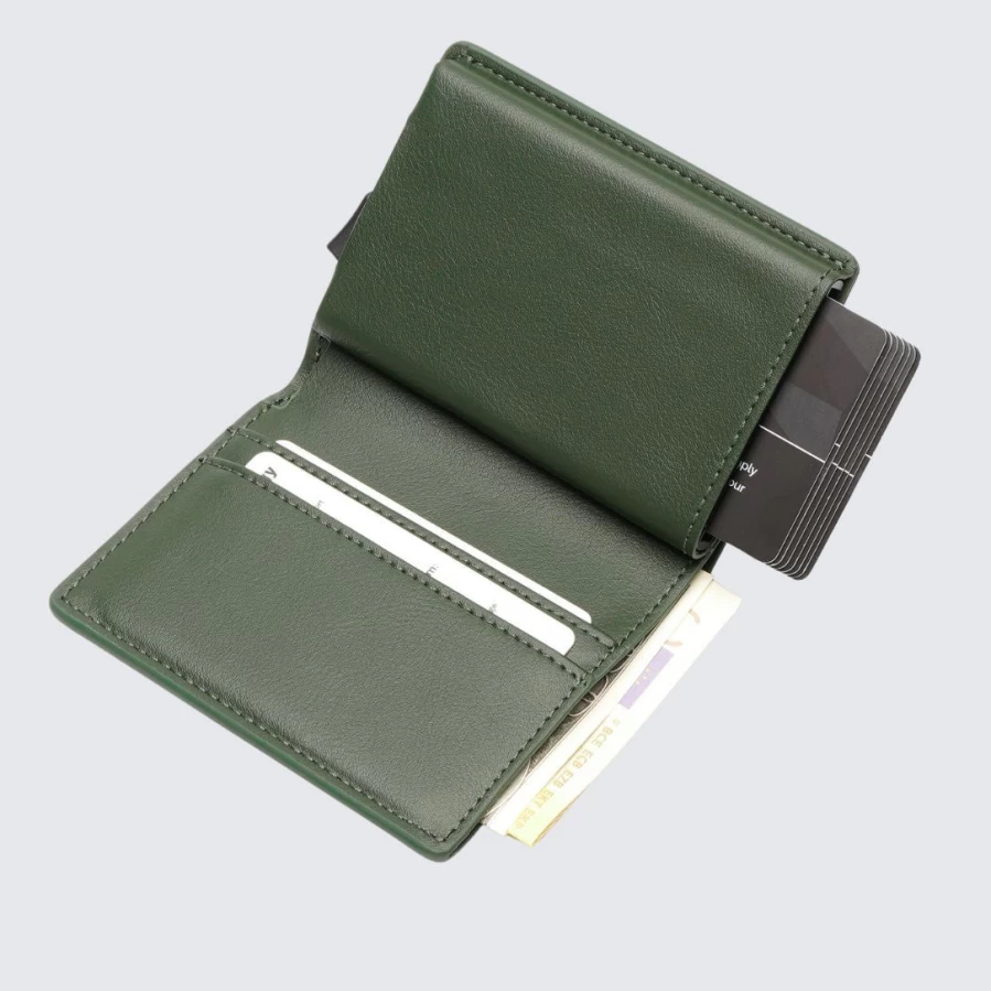 LA ENVIRO Stanley Green Eco-Friendly Wallet for Men & Women – Durable RFID Blocking Bifold Card Holder