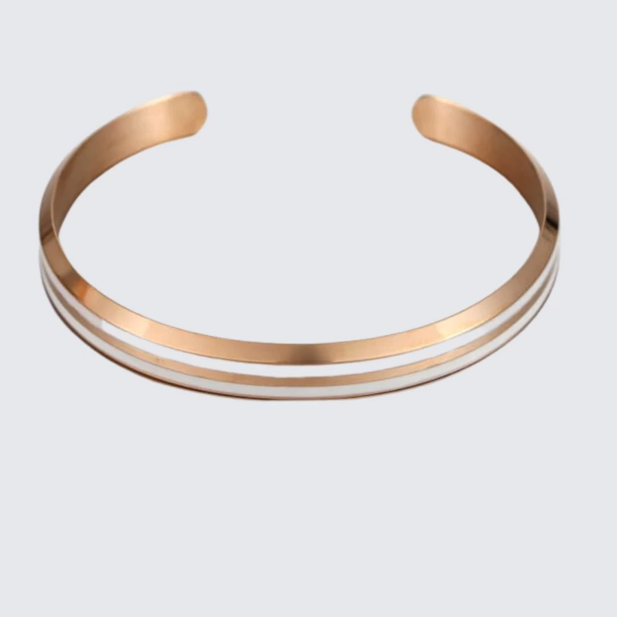 LA ENVIRO Minimalist Rose Gold White Bracelet - Classic Elegant Jewelry for Women